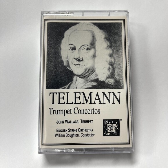 Telemann Trumpet Concertos John Wallace English String Orchestra Cassette - Picture 1 of 2
